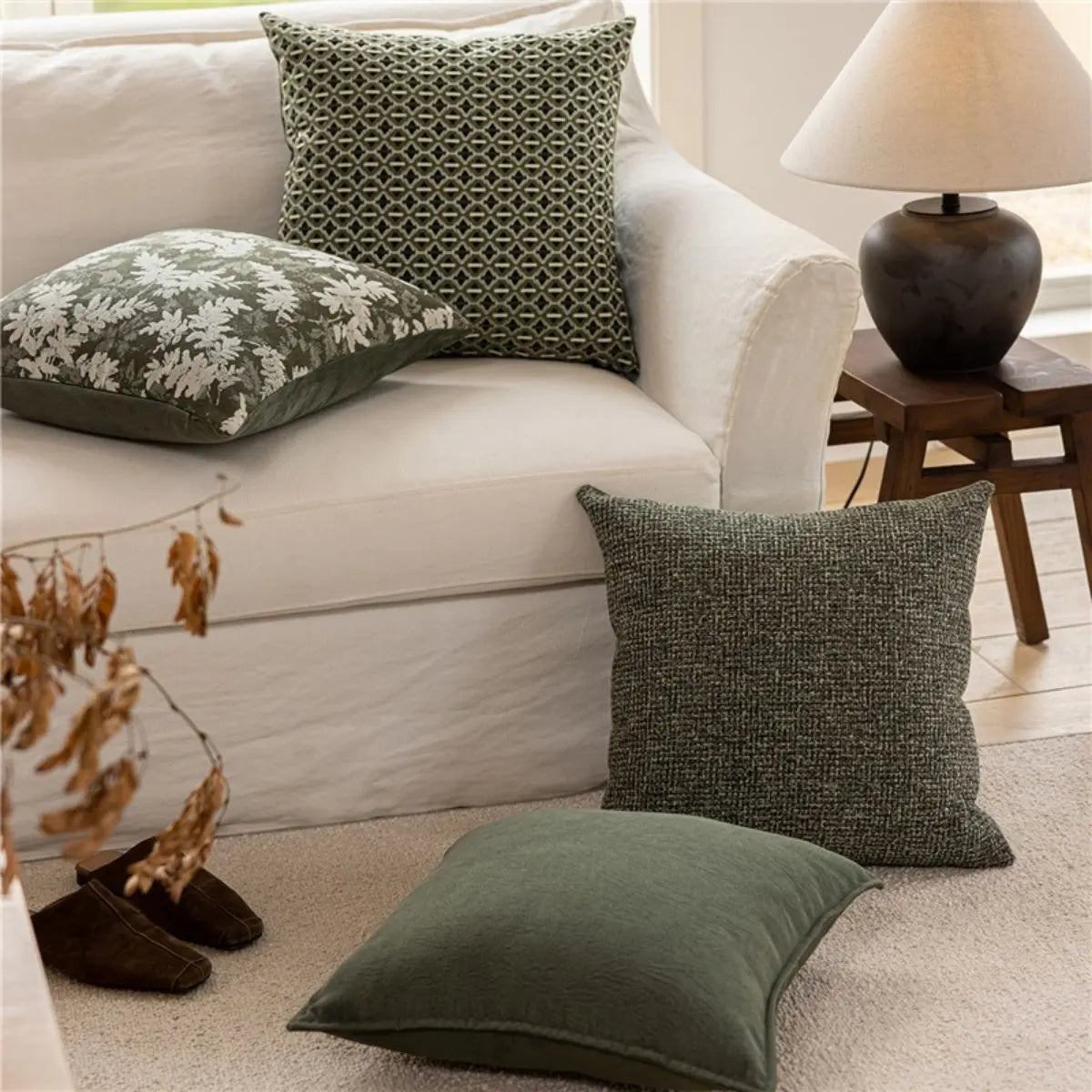 Zyer Green Cushion Cover B Speckled Space