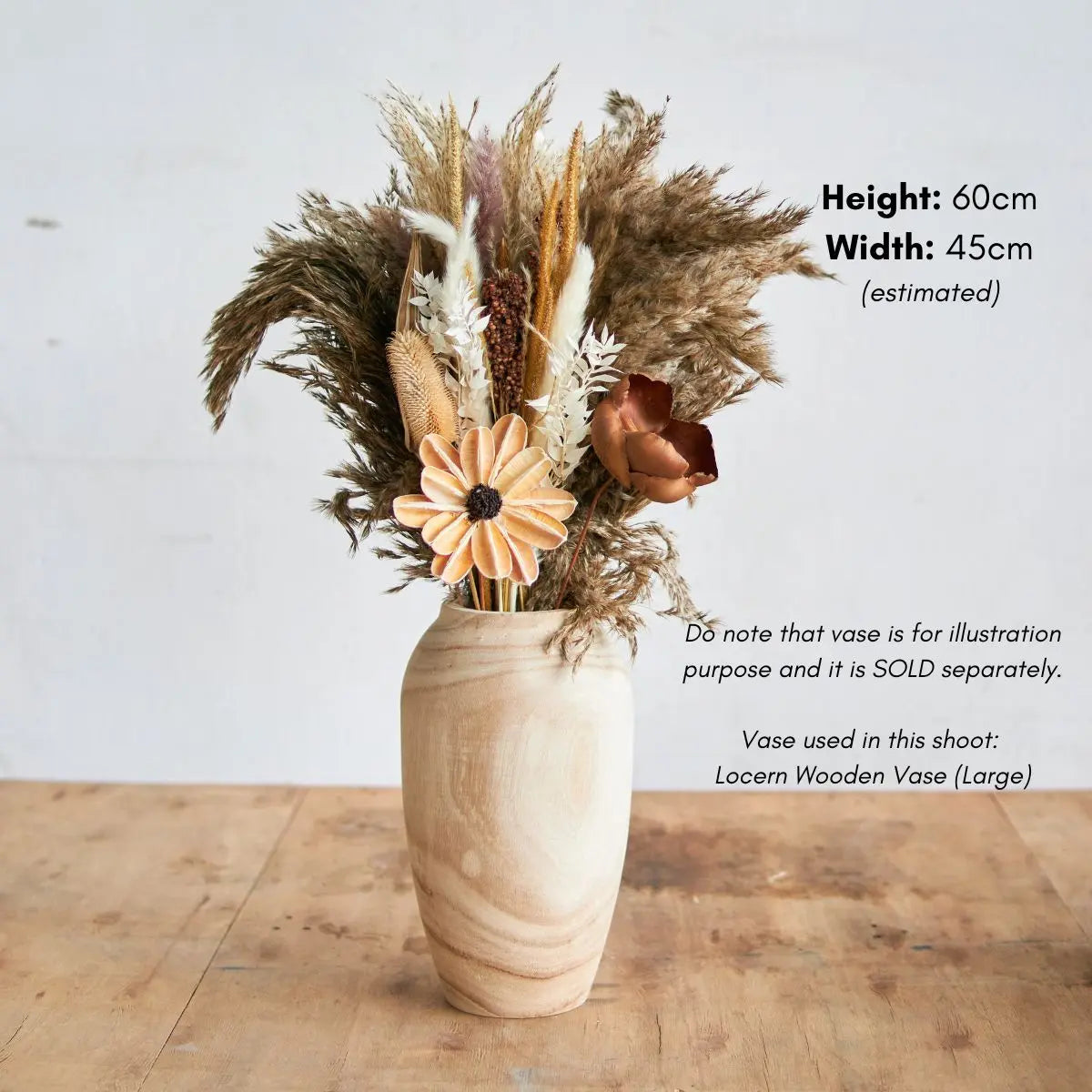 Dried Floral Pampas Arrangement D Speckled Space