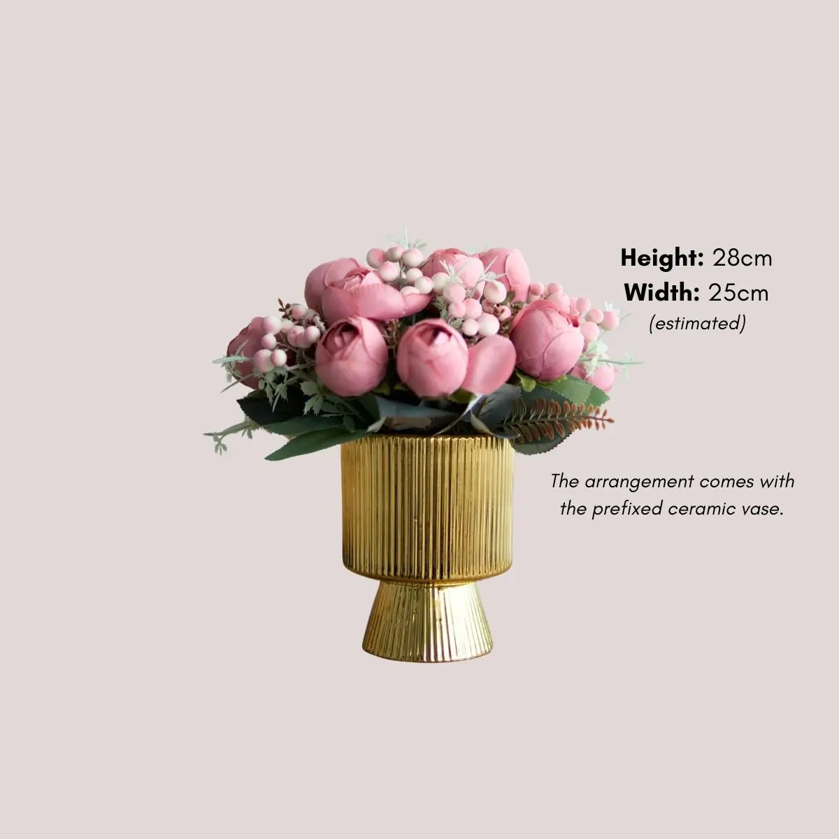 Peony Dark PInk Floral Arrangement Speckled Space
