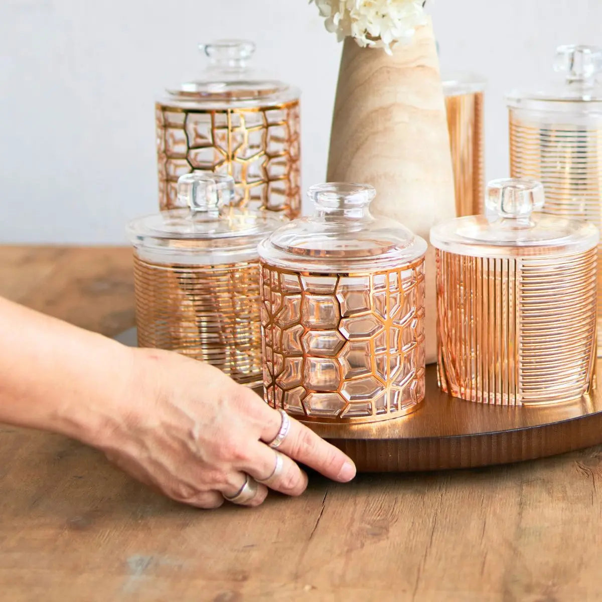 The Lazy Susan Rotating Tray Speckled Space