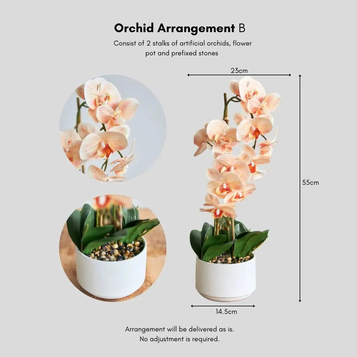 Faux Orchid Floral Arrangement Speckled Space