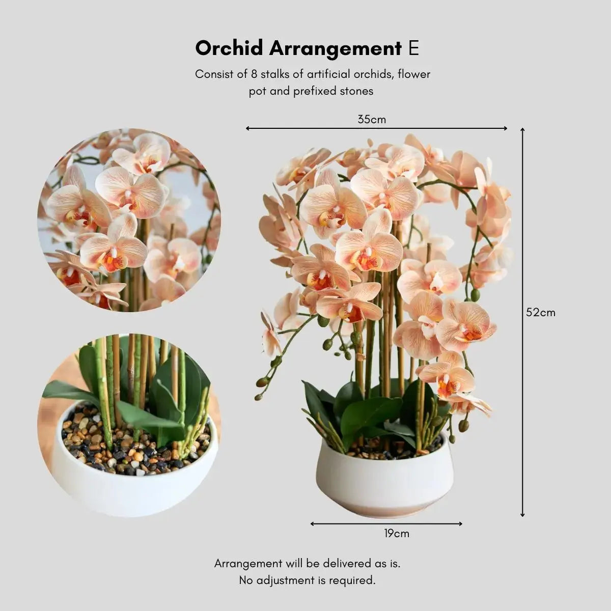 Faux Orchid Floral Arrangement Speckled Space