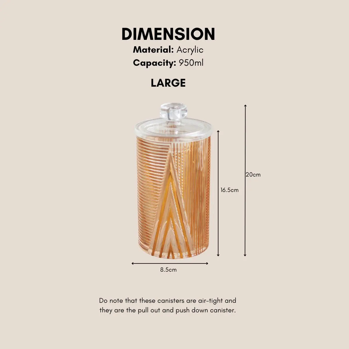 Denni Air Tight Acrylic Canister Speckled Space