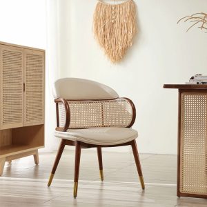 Jowell Rattan Chair with padded seat