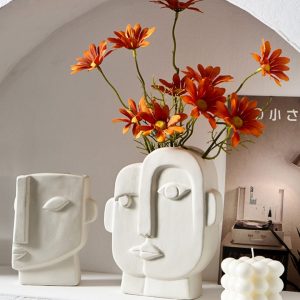 Reuben Abstract Head Planter Ceramic Vase