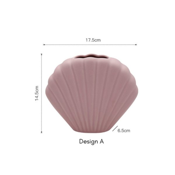 Ruby Shell Ceramic Vase