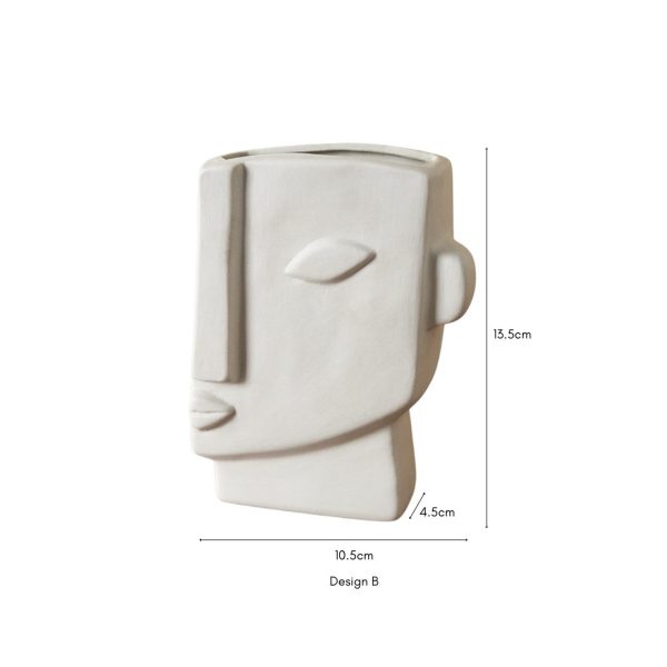 Reuben Abstract Head Planter Ceramic Vase