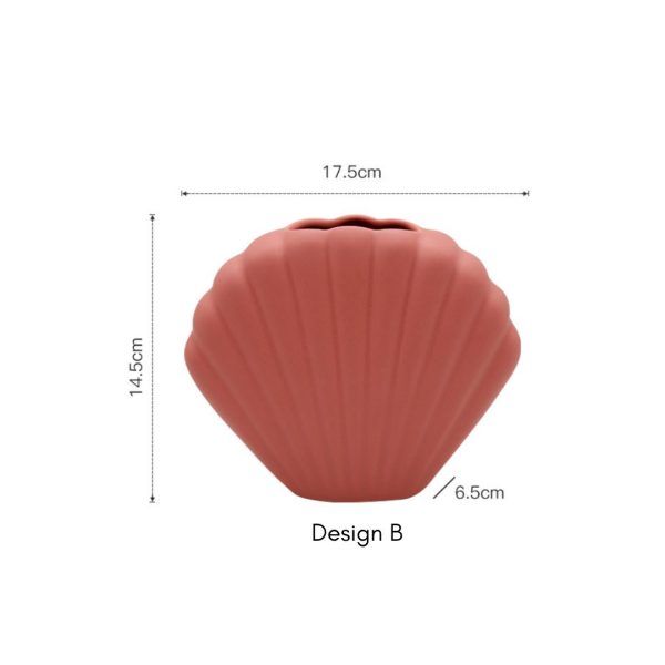 Ruby Shell Ceramic Vase