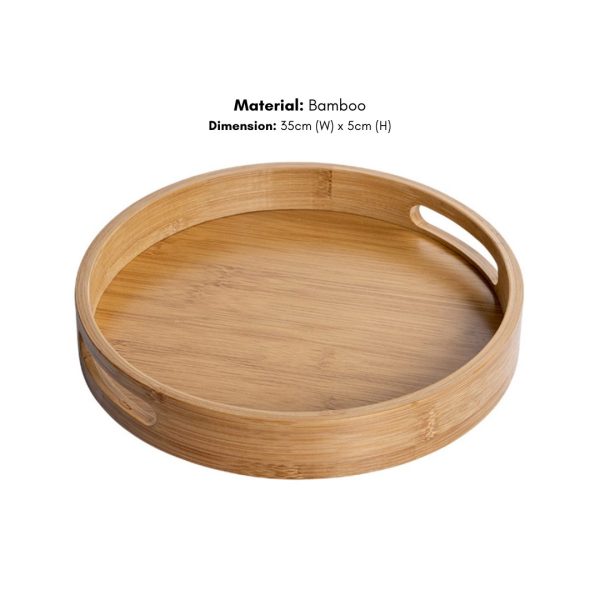 Bamboo Round Decorative Serving Tray