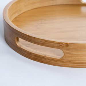 Bamboo Round Decorative Serving Tray