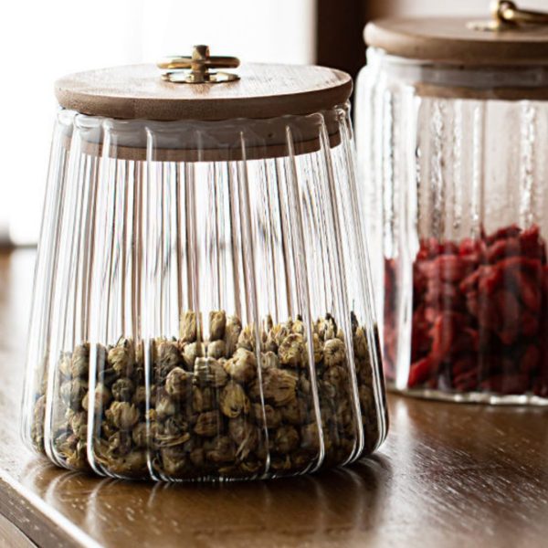 Shima Wooden Glass Canister
