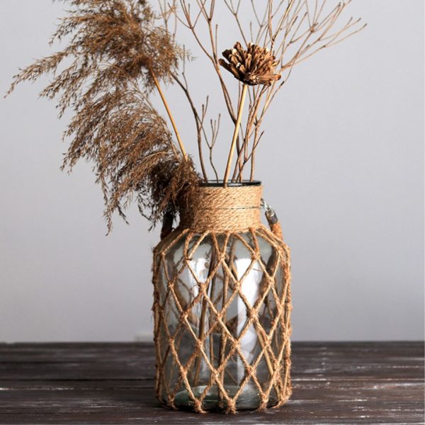 Venniel Woven Decorative Flower Glass Vase