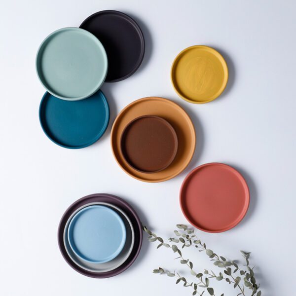 Plainy Colourful Watering Pot Plate