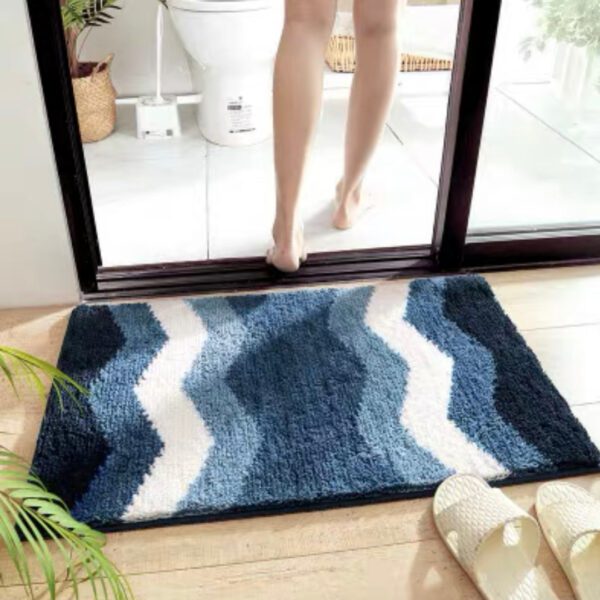 Blue Wavey Bathroom Mat