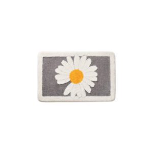 Flowery Grey Bathroom Mat