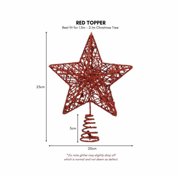 Red Blinky Star Tree Topper