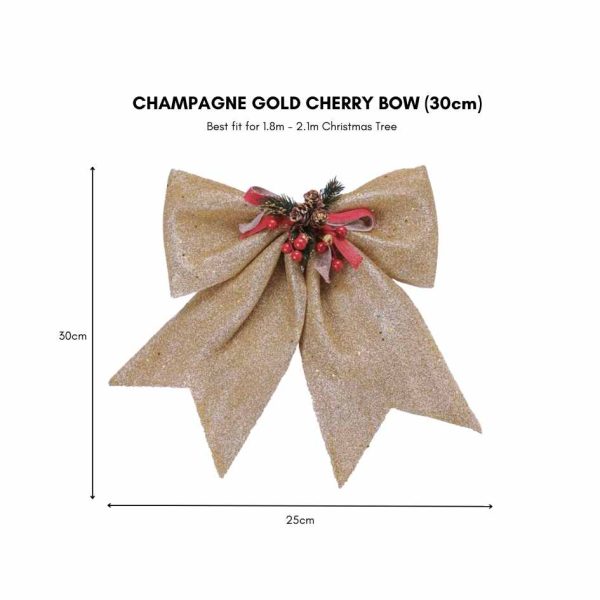 Cherry Champagne Gold Ribbon