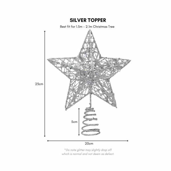 Silver Blinky Star Tree Topper