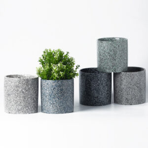 Grady Granite Looking Ceramic Flower Pot