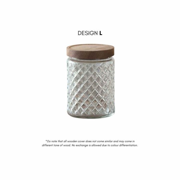 Rilea Wooden Glass Canister