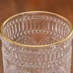 Goldies Gold Rimmed Glass Cup