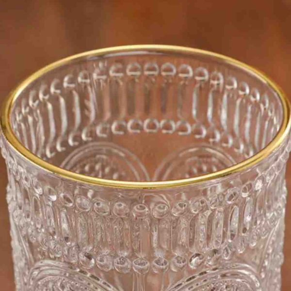 Goldies Gold Rimmed Glass Cup