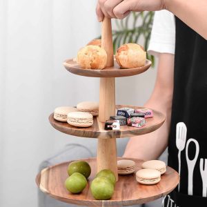 Niner Wooden 3-tier Dessert Tray