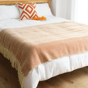 Casandra Orange Sofa Bed Throw
