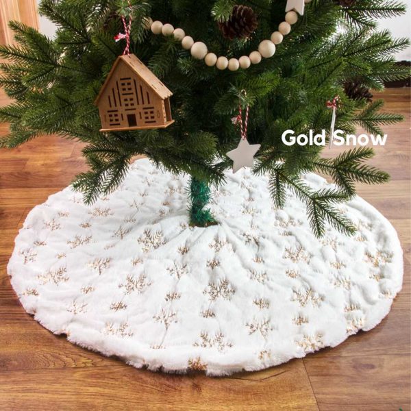 Gold Snow Christmas Tree Skirting