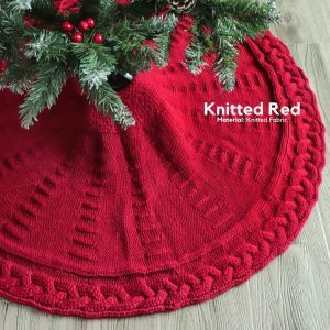 Knitted Red Christmas Tree Skirting
