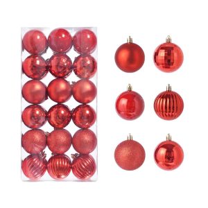 36pcs Red Christmas Balls