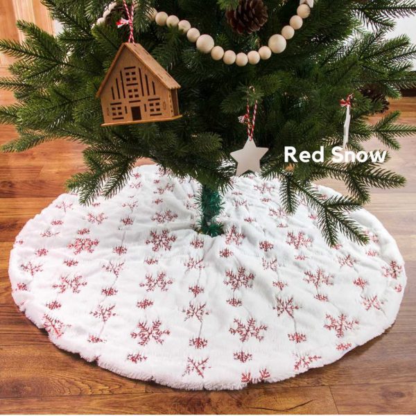 Red Snow Christmas Tree Skirting